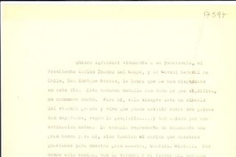 [Carta] 1955 oct. 1, N.Y., [EE.UU.] [a] Presidente Carlos Ibáñez del Campo