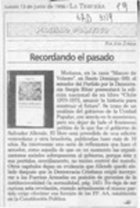 Recordando el pasado  [artículo] José Zúñiga.