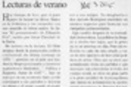 Lecturas de verano  [artículo] Waldo Ortega Jarpa.