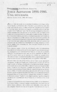 Jorge Alessandri 1896-1986, una biografía  [artículo] Carlos Huneeus.