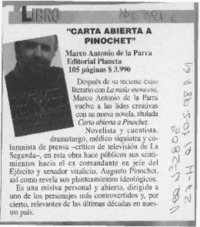 "Carta abierta a Pinochet"  [artículo].