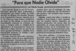 "Para que nadie olvide"  [artículo] Luis Valentín Ferrada.