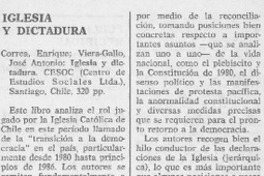 Iglesia y dictadura