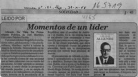 Momentos de un líder  [artículo] Gregorio Angelcos.