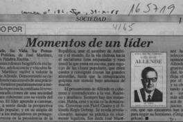 Momentos de un líder  [artículo] Gregorio Angelcos.
