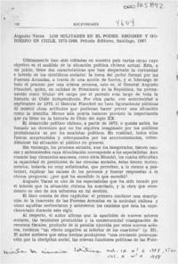 Los militares en el poder, régimen y gobierno en Chile, 1973-1986  [artículo] Mercedes Aubá A.