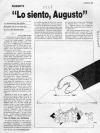 "Lo siento, Augusto"  [artículo] Guillermo Blanco.