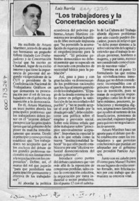 "Los trabajadores y la concertación social"  [artículo] Luis Barría.