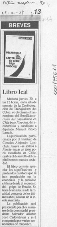 Libro Ical  [artículo].