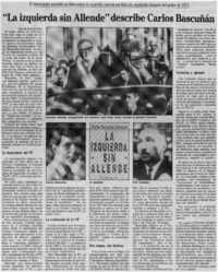 "La izquierda sin Allende" describe Carlos Bascuñán