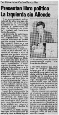 Presentan libro político La izquierda sin Allende