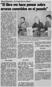 "El Libro me hace pensar sobre errores cometidos en el pasado"