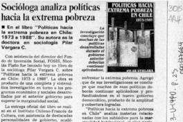Socióloga analiza políticas hacia la extrema pobreza  [artículo].