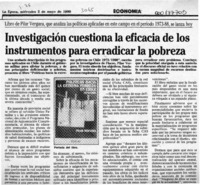 Investigación cuestiona la eficacia de los instrumentos para erradicar la pobreza  [artículo].