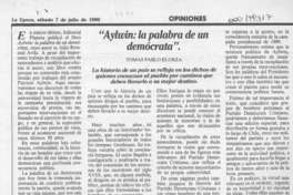 "Aylwin, la palabra de un democráta"  [artículo] Tomás Pablo Elorza.