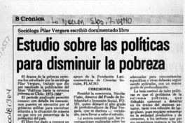Estudio sobre las políticas para disminuir la pobreza  [artículo].