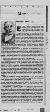 Memo  [artículo] Armando Uribe.