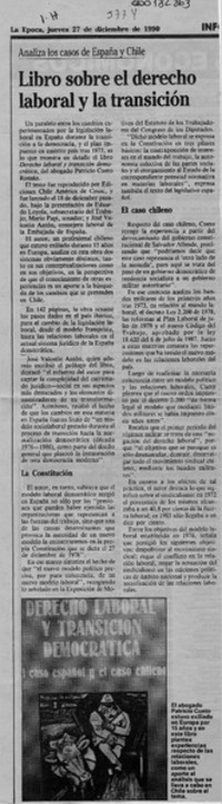 Libro sobre el derecho laboral y la transición