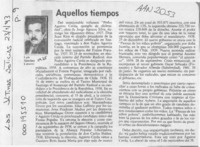 Aquellos tiempos  [artículo] Luis Sánchez Latorre.