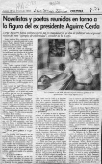 Novelistas y poetas reunidos en torno a la figura del ex presidente Aguirre Cerda  [artículo].