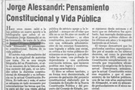Jorge Alessandri, pensamiento constitucional y vida pública  [artículo] J. M. L.