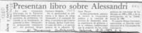Presentan libro sobre Alessandri  [artículo].