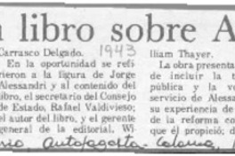 Presentan libro sobre Alessandri  [artículo].