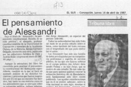 El pensamiento de Alessandri  [artículo] Luis Felipe Moncada Arroyo.