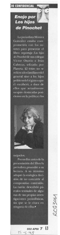 Enojo por los hijos de Pinochet  [artículo].