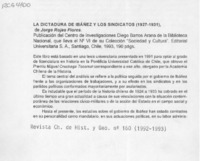 La dictadura de Ibañez y los sindicatos (1927-1931)