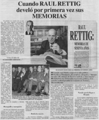Cuando Raúl Rettig develó por primera vez sus memorias