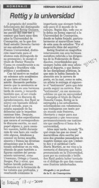 Rettig y la universidad  [artículo] Hernán González Aninat