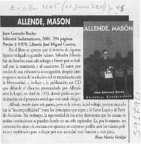 Allende, Masón  [artículo] Rosa María Verdejo