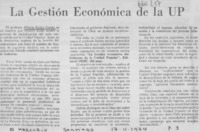 La gestión económica de la UP.  [artículo]