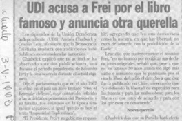 UDI acusa a Frei por el libro famoso y anuncia otra querella.