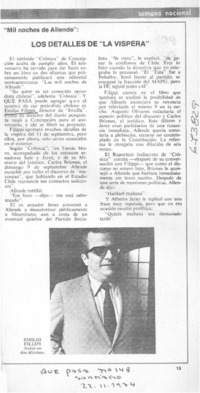 Los detalles de "la víspera".