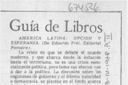 América Latina, opción y esperanza.