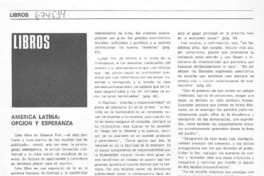 América Latina, opción y esperanza