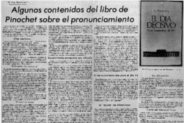 Algunos contenidos del libro de Pinochet sobre el pronunciamiento.