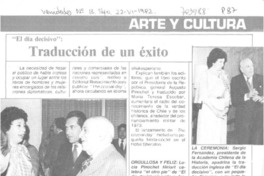 Traducción de un éxito.