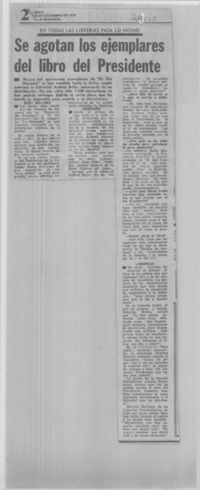 Se agotan los ejemplares de libro del presidente.