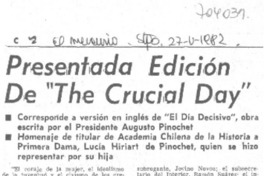 Presentada edición de "The crucial day".