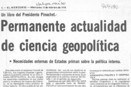 Permanente actualidad de ciencia geopolítica.