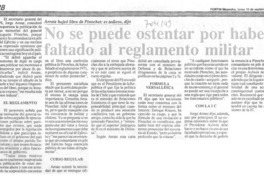 No se puede ostentar por haber faltado al reglamento militar.