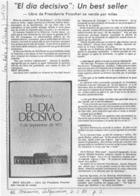 "El día decisivo": un best seller.