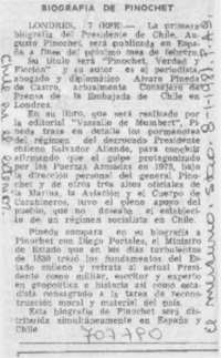 Biografía de Pinochet.