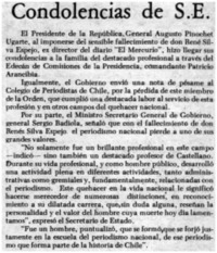 Condolencias de S.E.