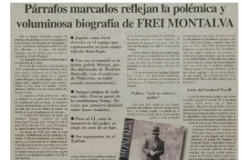 Párrafos marcados reflejan la polémica y voluminosa biografía de Frei Montalva.