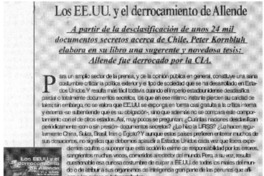 Los EE.UU. y el derrocamiento de Allende