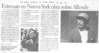 Estrenan en Nueva York obra sobre Allende